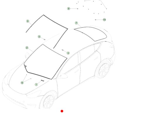 Tesla Model 3 2021-2023 Pieczęć na szybie 1524886-00-F