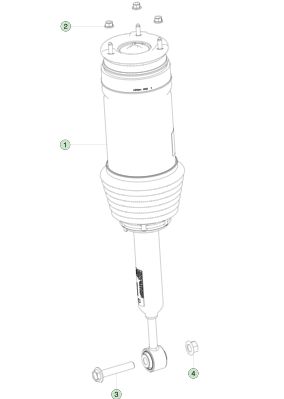 Tylny adaptacyjny moduł zawieszenia pneumatycznego prawy 1027067-00-D Aluminium