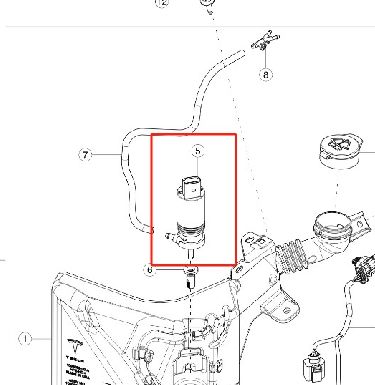 Pompa spryskiwacza Tesla Model 3/Y 1607953-00-A 12V DC 1.2-1.5 L/min